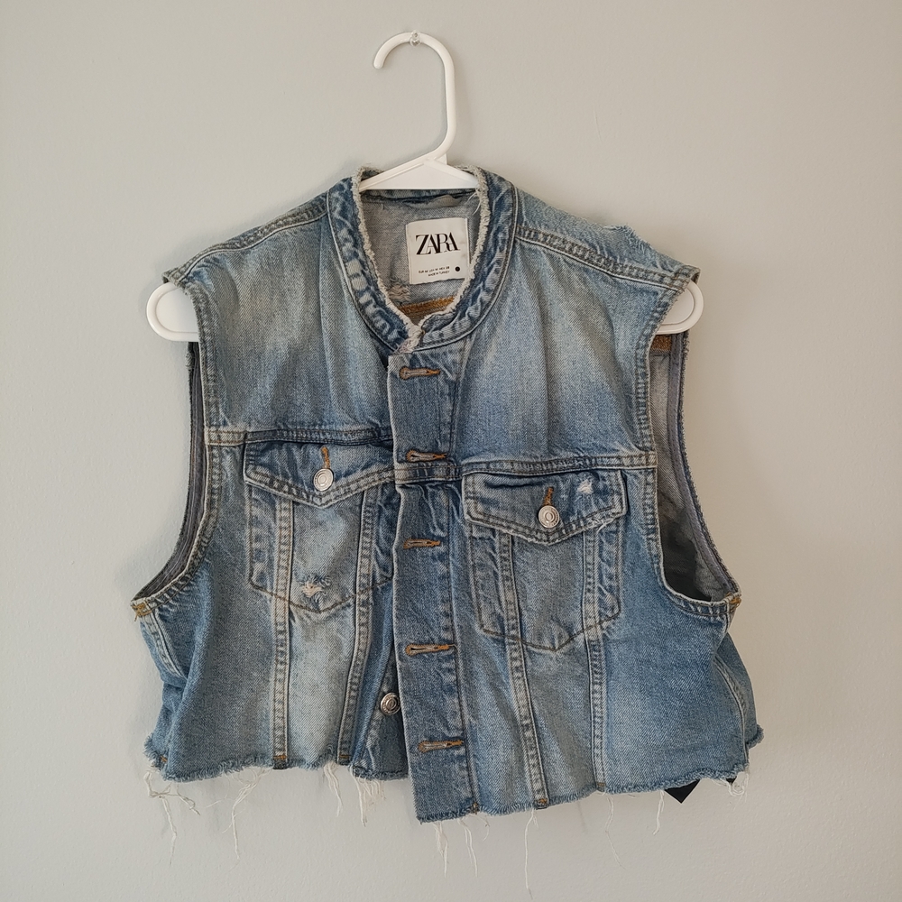 Zara Blue Denim Vest